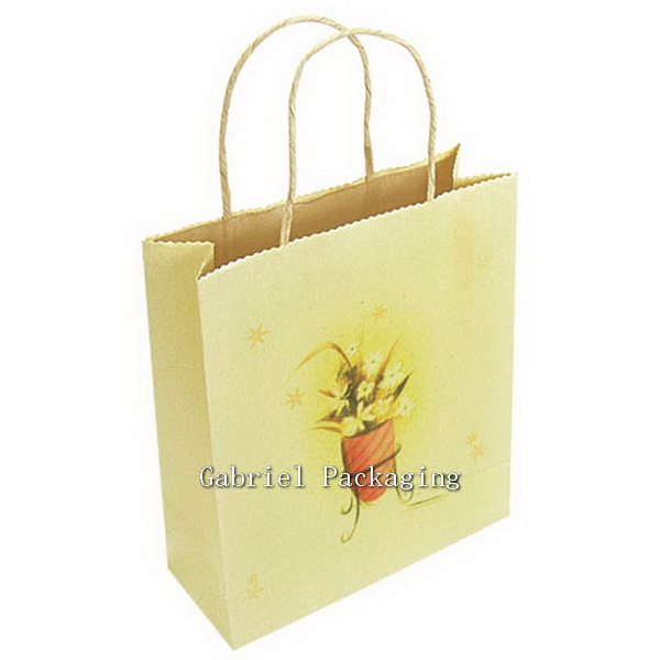 Custom white kraft Shopping bag