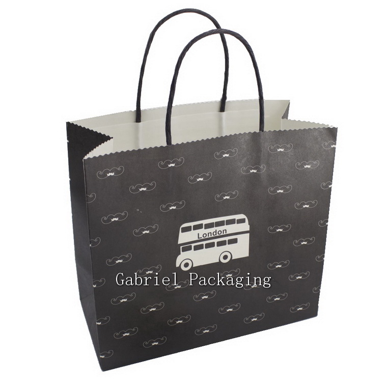 Custom Design White Paper Bag with Twist Paper Handle