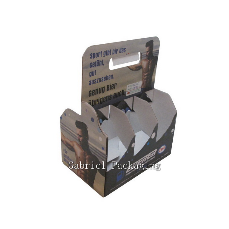 custom Printed portable wine box automatic buckle bottom corrugated packaging for 6-pack bottle beer